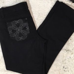 New Directions Black embellished jeans
